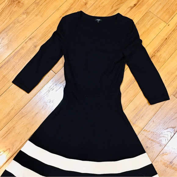 HOBBS London luxury black white sweater dress winter long sleeve small m… - Picture 5 of 9